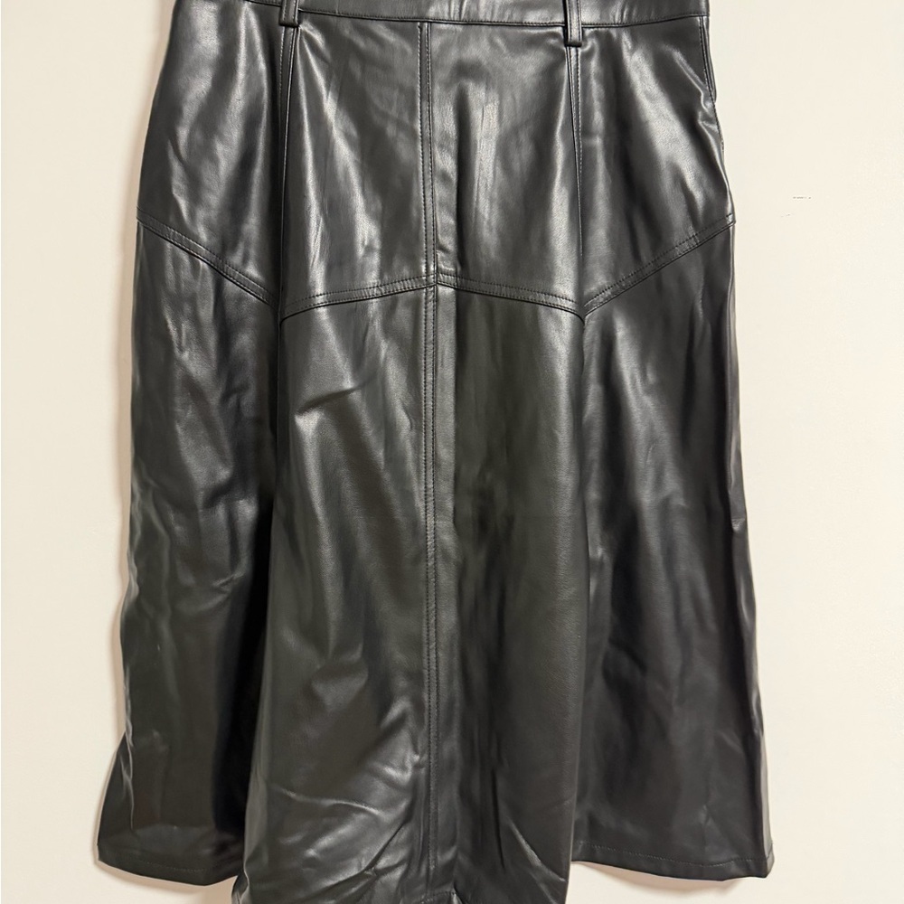 Gorgeous Sam Edelman Black A-Line Vegan Leather Skirt NWOT - Picture 11 of 16